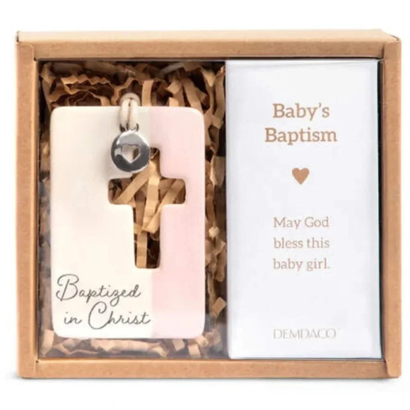 Hallmark Demdaco Baby Girl Pink Baptism Token - Picture 4 of 5